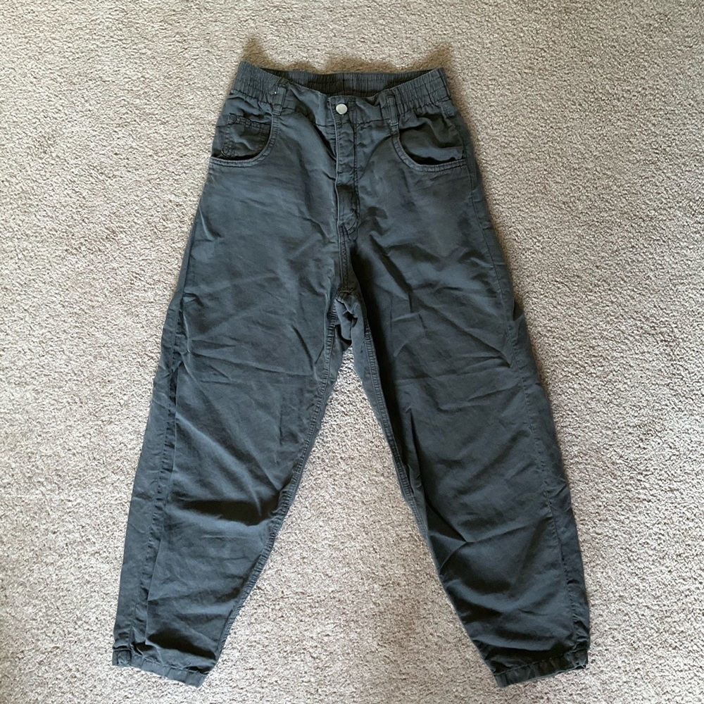 ZARA Linen Blend Baggy Y2K Pants in Charcoal Women’s XS